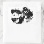 Sticker Rectangulaire Chimpanzé noir et blanc (Sac)