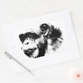 Sticker Rectangulaire Chimpanzé noir et blanc (Enveloppe)