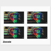 Sticker Rectangulaire Chimpanzé psychédélique v2 (Feuille)