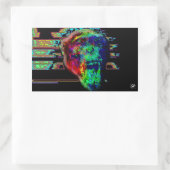 Sticker Rectangulaire Chimpanzé psychédélique v2 (Sac)