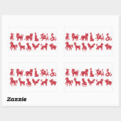 Sticker Rectangulaire Chinese Horoscope Animals (Feuille)