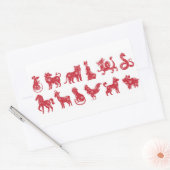 Sticker Rectangulaire Chinese Horoscope Animals (Enveloppe)
