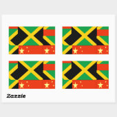 Sticker Rectangulaire Chinois-Jamaïcain (Feuille)