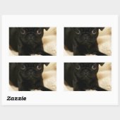 Sticker Rectangulaire Chiot de Carlin noir (Feuille)