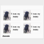 Sticker Rectangulaire Chiot de récupération Black Labrador (Feuille)