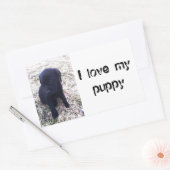 Sticker Rectangulaire Chiot de récupération Black Labrador (Enveloppe)