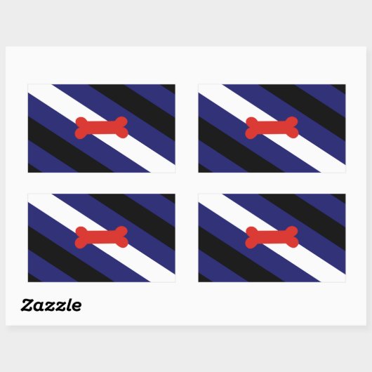 Sticker Rectangulaire Chiot Jouer à la fierté drapeau (Feuille)