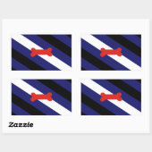 Sticker Rectangulaire Chiot Jouer à la fierté drapeau (Feuille)