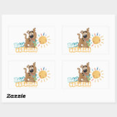 Sticker Rectangulaire Chiot Scooby-Doo "Bonjour soleil" (Feuille)