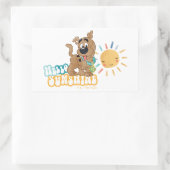 Sticker Rectangulaire Chiot Scooby-Doo "Bonjour soleil" (Sac)