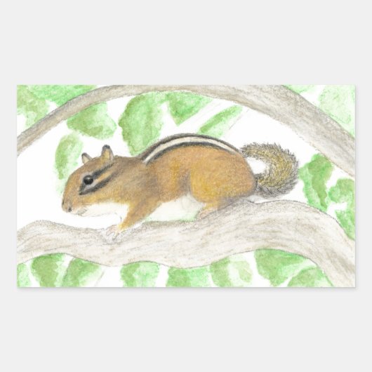 Sticker Rectangulaire Chipmunk (Devant)