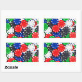 Sticker Rectangulaire Chips de poker Casino (Feuille)