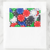 Sticker Rectangulaire Chips de poker Casino (Sac)