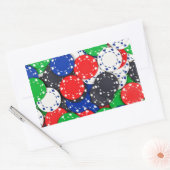 Sticker Rectangulaire Chips de poker Casino (Enveloppe)