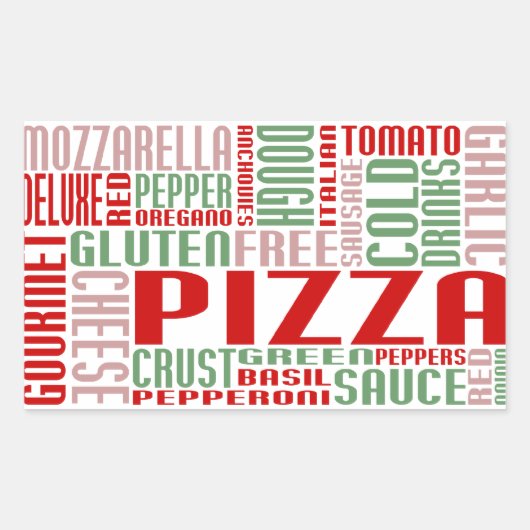 Sticker Rectangulaire chitChat à la pizza (Devant)