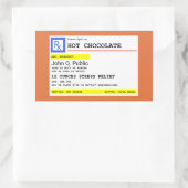 Sticker Rectangulaire Chocolat Chaud sur Ordonnance Personnalisé (Sac)