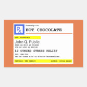 Sticker Rectangulaire Chocolat Chaud sur Ordonnance Personnalisé (Devant)
