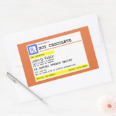 Sticker Rectangulaire Chocolat Chaud sur Ordonnance Personnalisé (Enveloppe)