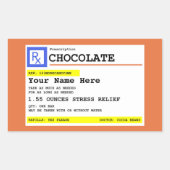 Sticker Rectangulaire Chocolat d'ordonnance personnalisé (Devant)