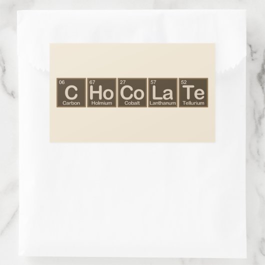 Sticker Rectangulaire Chocolat fait d'éléments (Sac)