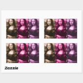 Sticker Rectangulaire Chocolat rose violet Poster de animal Mona Lisa (Feuille)