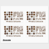 Sticker Rectangulaire Chocolats Personnalisés De Bonbons Fabriqués Par D (Feuille)