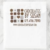 Sticker Rectangulaire Chocolats Personnalisés De Bonbons Fabriqués Par D (Sac)