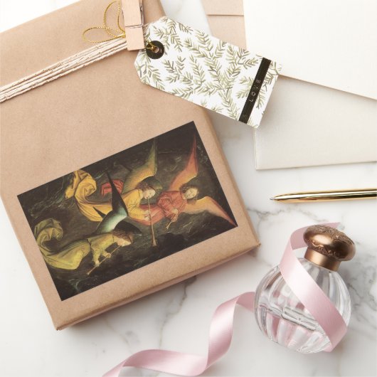 Sticker Rectangulaire Chorale des anges de Simon Marmion, Art Renaissanc (Cadeaux)