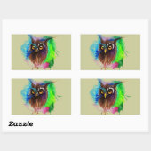 Sticker Rectangulaire Chouette à bois (Feuille)