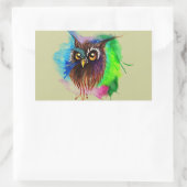 Sticker Rectangulaire Chouette à bois (Sac)