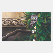 Sticker Rectangulaire Chouette blanche celtique (Devant)