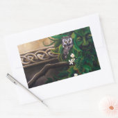 Sticker Rectangulaire Chouette blanche celtique (Enveloppe)