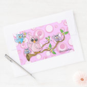 Sticker Rectangulaire *Chouette de bébé rose | Thème Douche (Enveloppe)