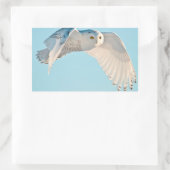 Sticker Rectangulaire Chouette des neiges en vol (Sac)