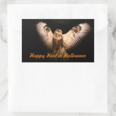 Sticker Rectangulaire Chouette d'Halloween en vol (Sac)