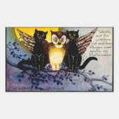 Sticker Rectangulaire Chouette d'Halloween et chats noirs (Devant)