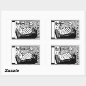 Sticker Rectangulaire Chouette et bougie du livre (Feuille)