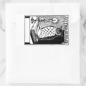 Sticker Rectangulaire Chouette et bougie du livre (Sac)