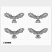 Sticker Rectangulaire Chouette volante Zendoodle (Feuille)