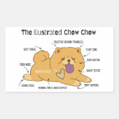 STICKER RECTANGULAIRE CHOW ILLUSTRÉ (Devant)