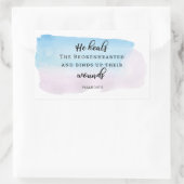 Sticker Rectangulaire christianisme aquarelle Psaumes Bible citation foi (Sac)