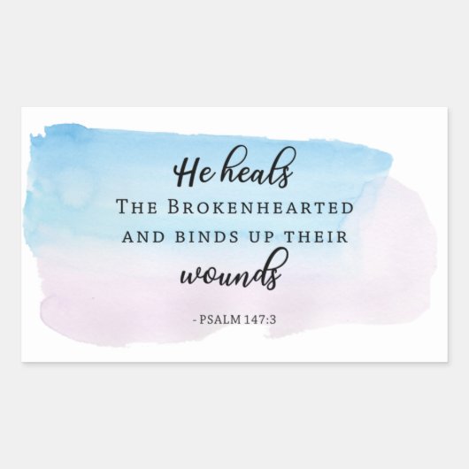 Sticker Rectangulaire christianisme aquarelle Psaumes Bible citation foi (Devant)