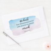 Sticker Rectangulaire christianisme aquarelle Psaumes Bible citation foi (Enveloppe)