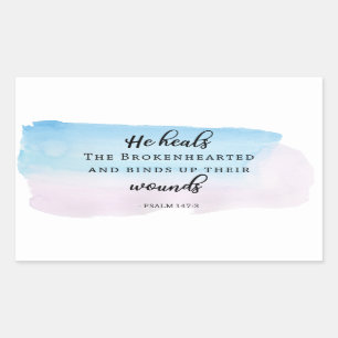 Sticker Rectangulaire christianisme aquarelle Psaumes Bible citation foi