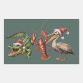 Sticker Rectangulaire Christmas Alligator Pelican Crawfish Goose Animal (Devant)