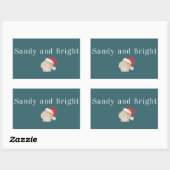 Sticker Rectangulaire Christmas Beach Vacation Sandy and Bright Seashell (Feuille)