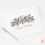 Sticker Rectangulaire Christmas candles floral pine cone Bouquet (Enveloppe)