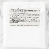 STICKER RECTANGULAIRE CHRISTMAS CAROLS CHARLES DICKENS MANUSCRIPT (Sac)
