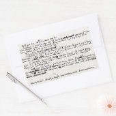 STICKER RECTANGULAIRE CHRISTMAS CAROLS CHARLES DICKENS MANUSCRIPT (Enveloppe)