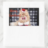 Sticker Rectangulaire Christmas Cat (Sac)